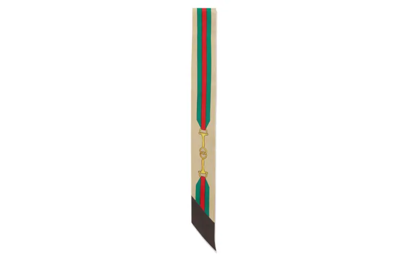 GUCCI Web Horsebit Printed Neck Bow
