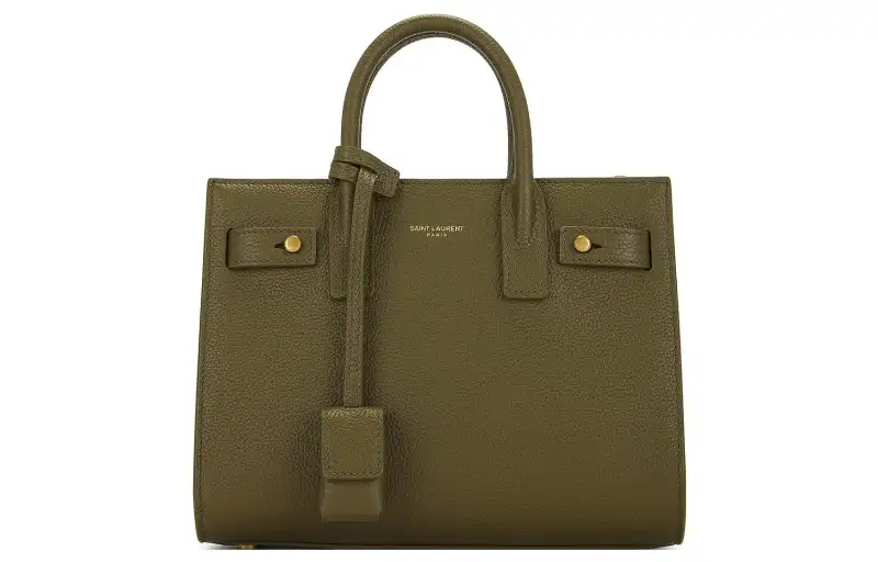 SAINT LAURENT SAC DE JOUR Cow Leather Shoulder Bag, Crossbody Bag, Handbag Women's Dark Green