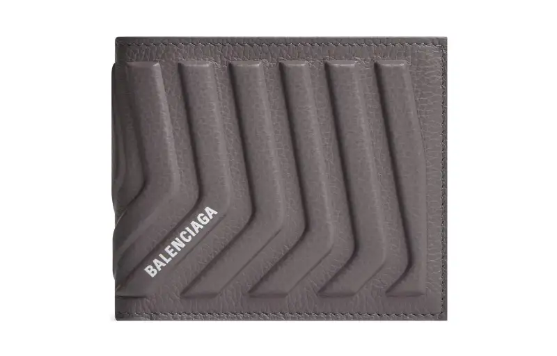 Balenciaga Grain Calfskin Wallet Men's Dark Gray