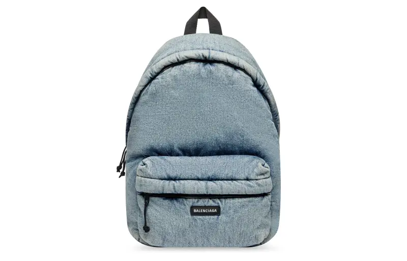 Balenciaga Polyester Backpack Men's Faded Blue