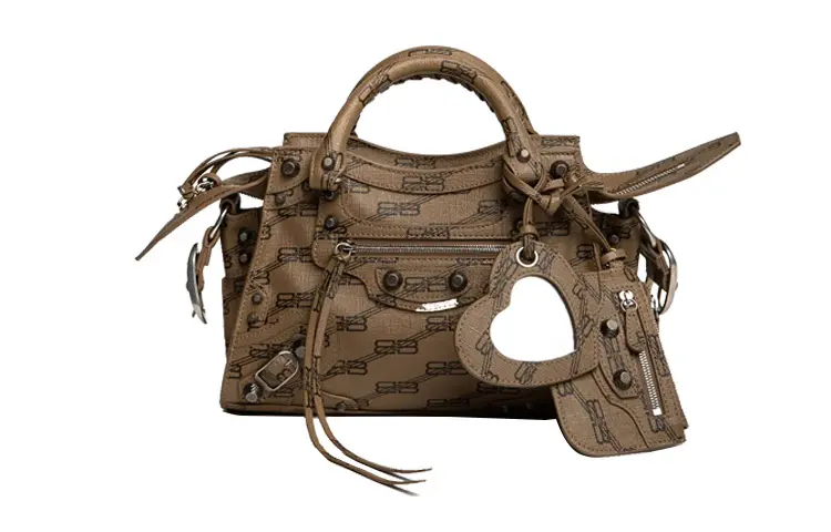 Balenciaga Neo Cagole Handbag Xs Bb Monogram Brown/Black
