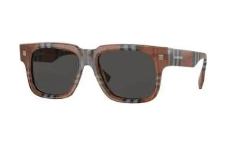 Burberry Acetate Irregular Shape Sunglasses Men's Brown