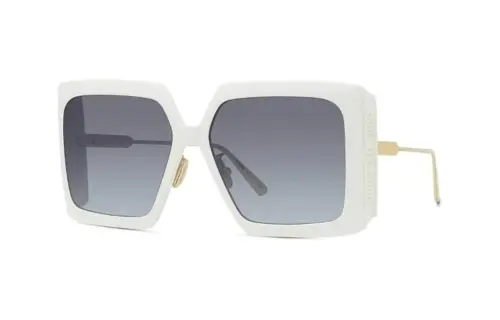 DIOR Acetate Irregular Shape Sunglasses Unisex White