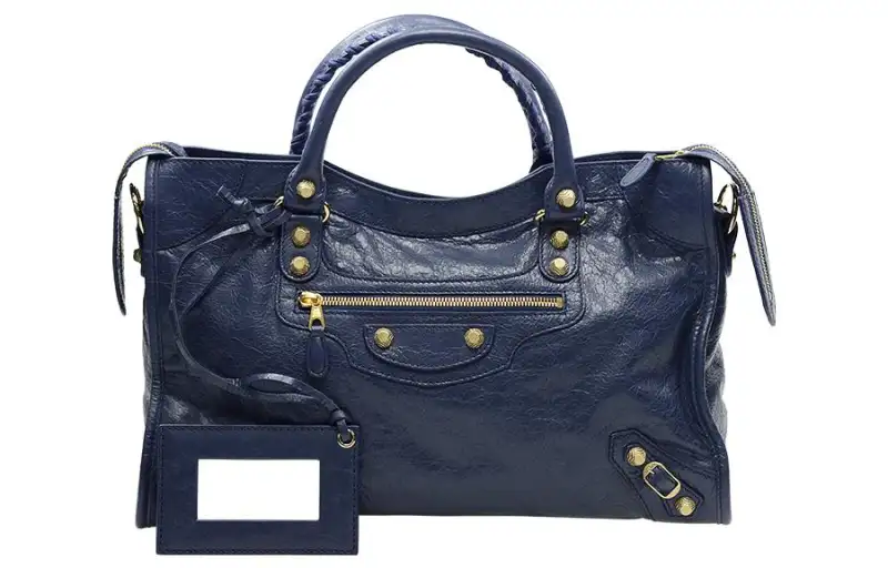 Balenciaga Sheepskin One Shoulder Handbag Women's Dark Blue