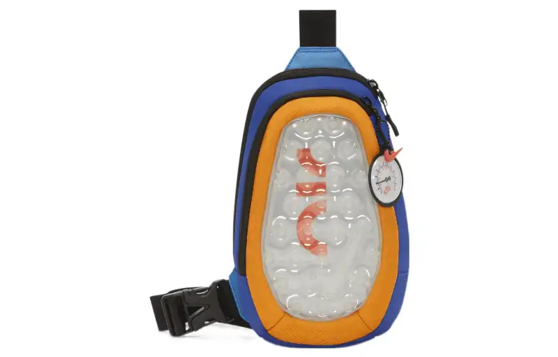 Nike Nike, foldable nylon one-shoulder bag with zipper, blue orange chest bag for men and women, for beloved