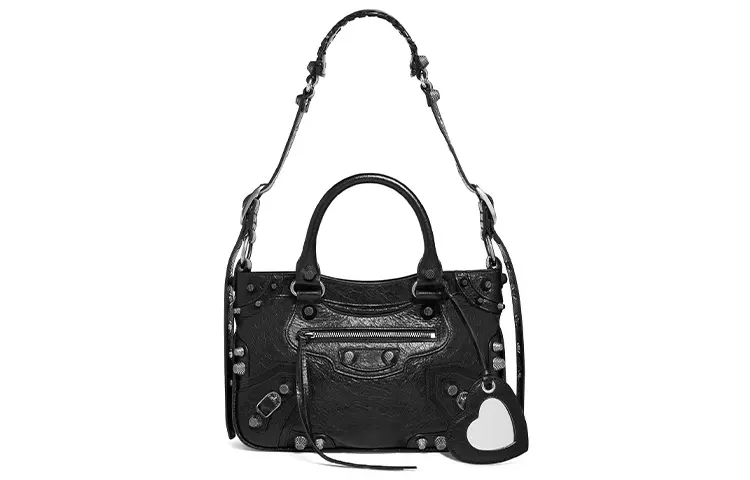 Balenciaga Neo Cagole Lambskin Shoulder Bag, Crossbody Bag, Handbag Medium Women's Black