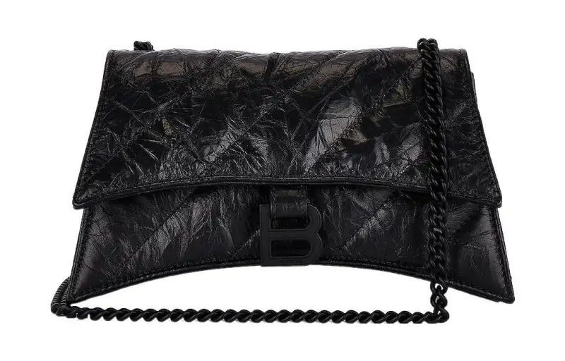 Balenciaga Crush Leather Chain Bag, Crossbody Bag, Shoulder Bag Women's Black