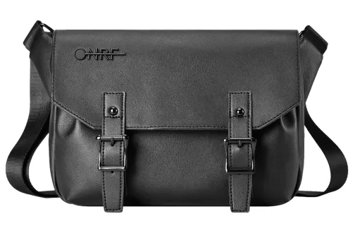 ONRF PVC Leather Crossbody Bag, Shoulder Bag Regular Unisex Black