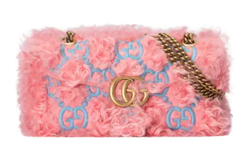 GUCCI GG Marmont Fabric Shoulder Bag, Crossbody Bag Regular Women's Pink