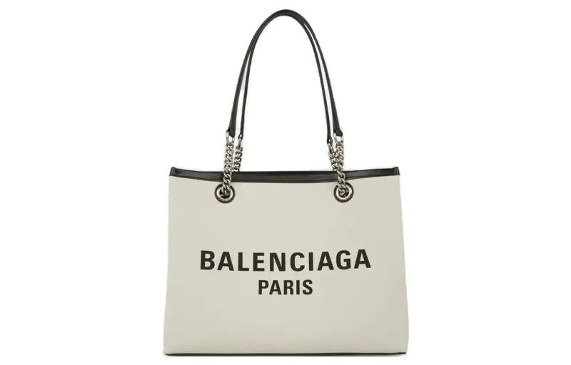 Balenciaga Duty Free Tote Medium Size Bag White/Black