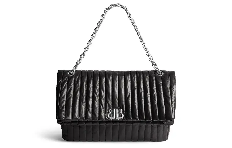 Balenciaga Calfskin Chain Bag Handbag, Shoulder Bag Women's Black