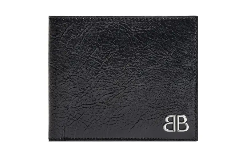 Balenciaga Logo Plaque Bifold Wallet
