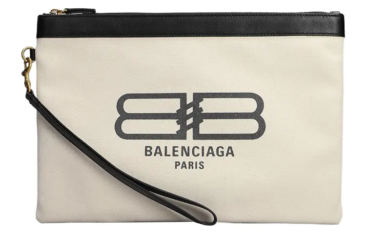 Balenciaga Canvas Bag Clutch Large Men's Beige
