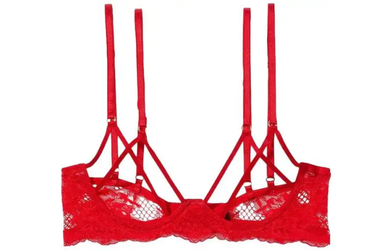 Victoria's Secret /Victoria's Secret Solid Color Floral Lace Cupless Zodiac Year Bra Red