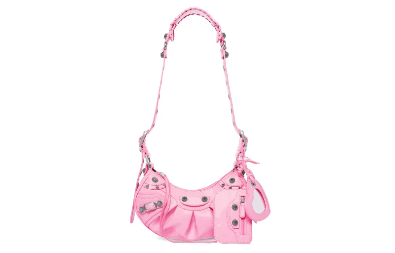 Balenciaga Le Cagole Shoulder Bag Xs Pink Patent