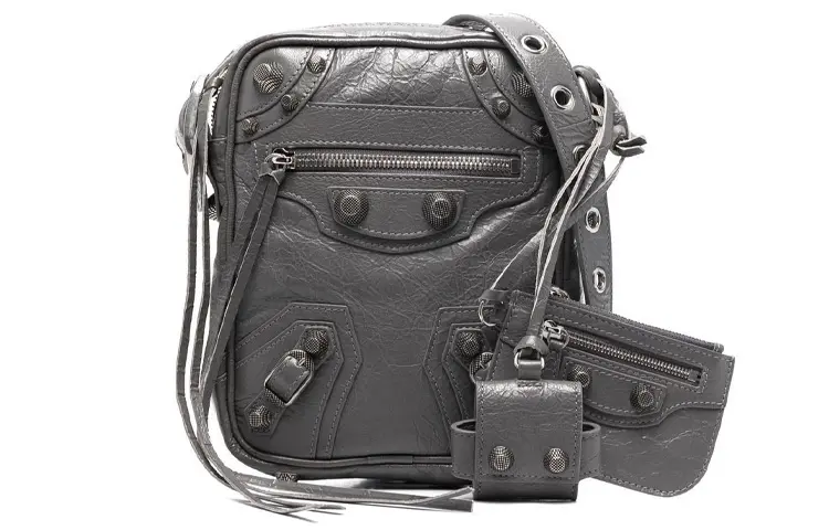 Balenciaga Le Cagole Cow Leather Messenger Bag, Camera Bag, Shoulder Bag, Crossbody Bag Men's Dark Gray