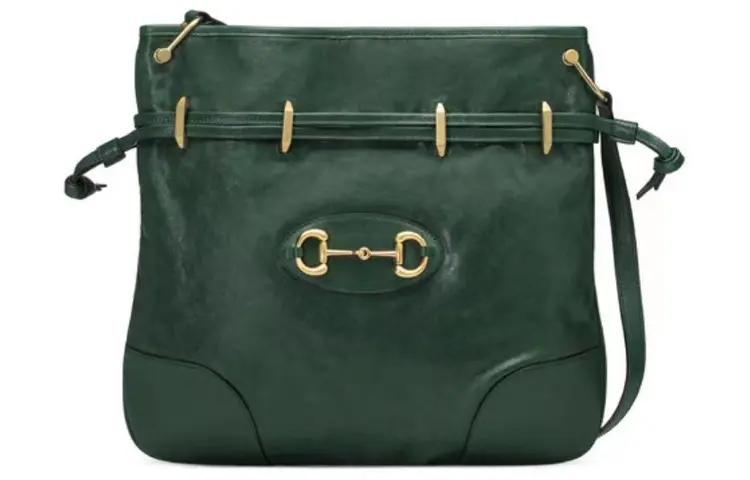 GUCCI Horsebit 1955 Leather Messenger Bag, Bucket Bag, Crossbody Bag, Shoulder Bag Women's Jasper