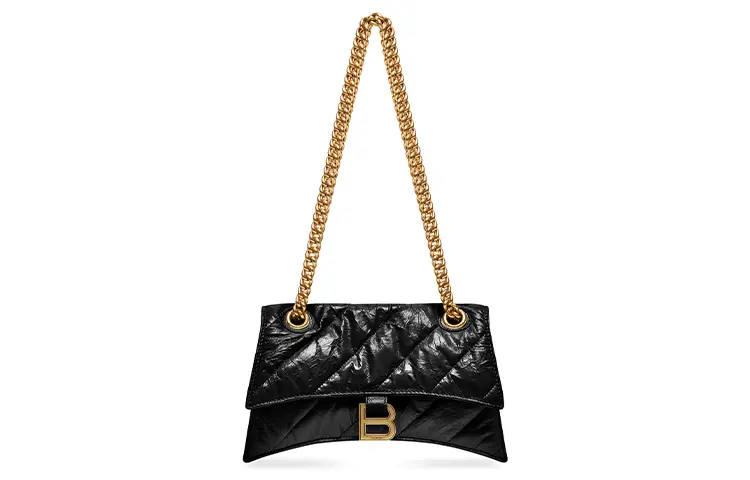 Balenciaga Women's Crush Small Chain Bag Quilted Black