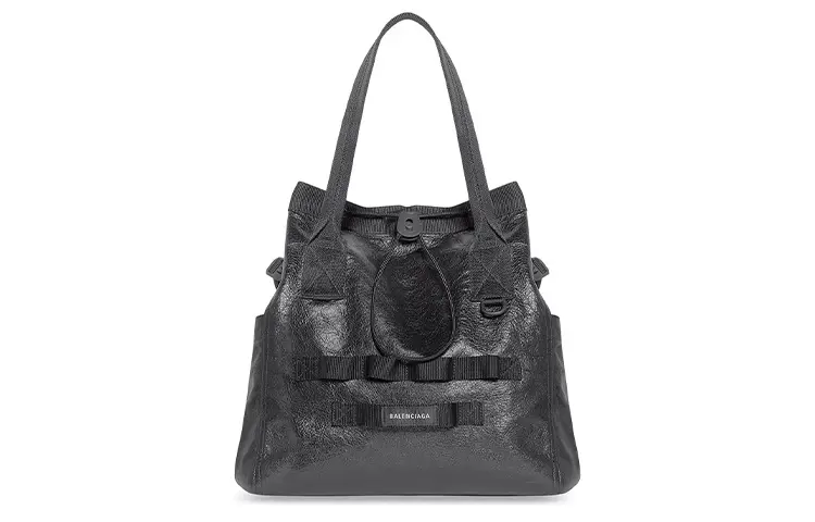 Balenciaga Army Fine Grained Sheepskin Tote Bag, Shopping Bag, Handbag, Shoulder Bag Regular Men's Dark Gray