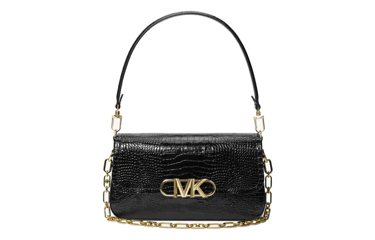 MICHAEL KORS PARKER Cow Leather Shoulder Bag, Crossbody Bag Medium Women's Black