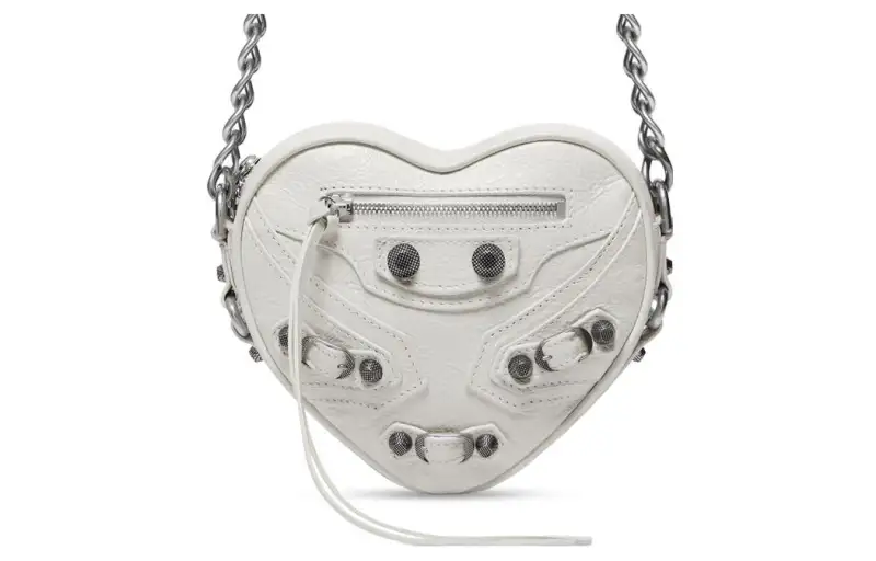 Balenciaga Le Cagole Heart Mini Bag In Optic White