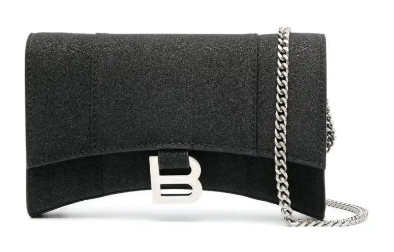 Balenciaga Hourglass Polyester Shoulder Bag, Crossbody Bag, Wallet Extra Small Women's Black