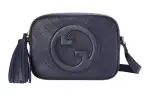 GUCCI Blondie Leather Crossbody Bag, Shoulder Bag Women's Dark Blue