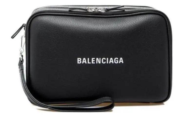 Balenciaga Leather Handbag Clutch Men's Black