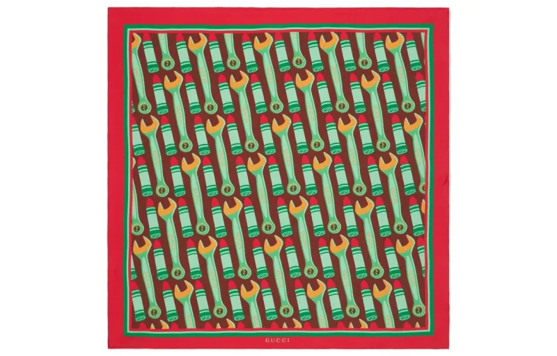 GUCCI Scarves Women's Red/Umber/Green