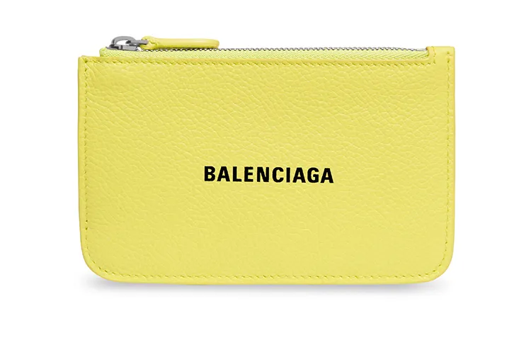Balenciaga Cash Grained Calfskin Card Holder Card Holder Large Women's Yellow