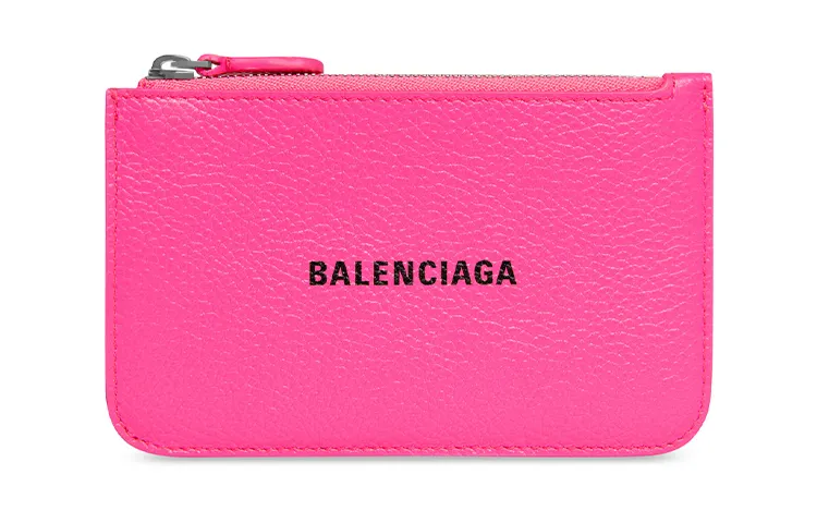 Balenciaga Cash Grained Calfskin Card Holder Card Holder Large Women's Pink
