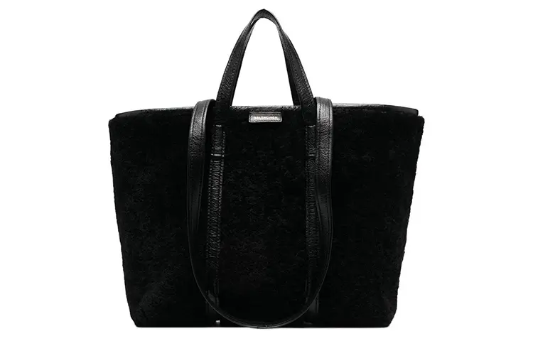 Balenciaga Barbes Sheepskin Tote Bag, Shopping Bag, Shoulder Bag, Crossbody Bag, Handbag Medium Men's Black