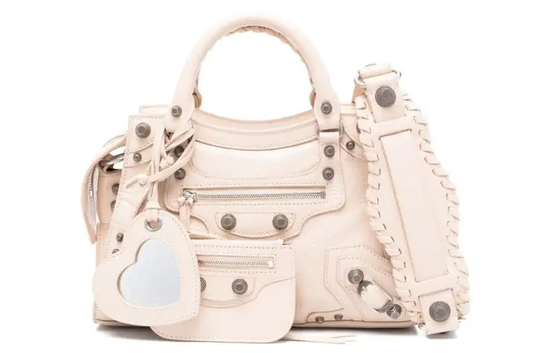 Balenciaga Neo Cagole Lambskin Handbag, Shoulder Bag, Crossbody Bag Extra Small Women's Beige
