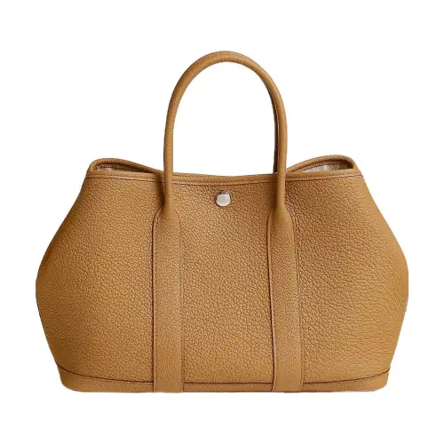 HERMES Hermès Garden Party 30 silver buckle Negonda calfskin handbag 30 women's 4B Biscuit biscuit color