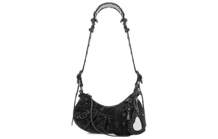 Balenciaga Le Cagole Sheepskin Dumpling Bag Biker Bag, Crescent Bag, Crescent Bag, Crossbody Handbag, Shoulder Bag Mini