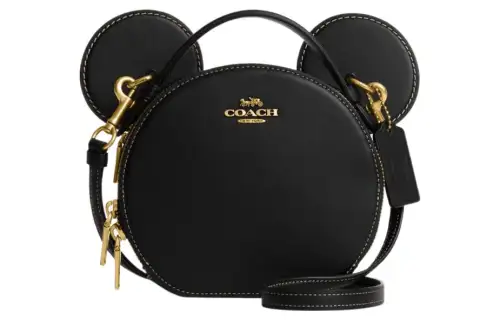 COACH X Disney Collaboration Cow Leather Small Round Bag Crossbody Bag Small Women's Black