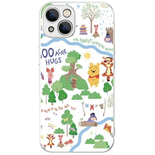 Disney Disney, apple, cartoon compatible phone case, matte glass protective lens, 14/13/12/11, 11 plus, with little bears, material