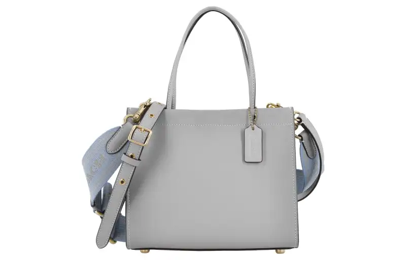COACH Cashin Natural Cow Leather Handbag, Shoulder Bag, Crossbody Bag Small Women's Elephant Gray