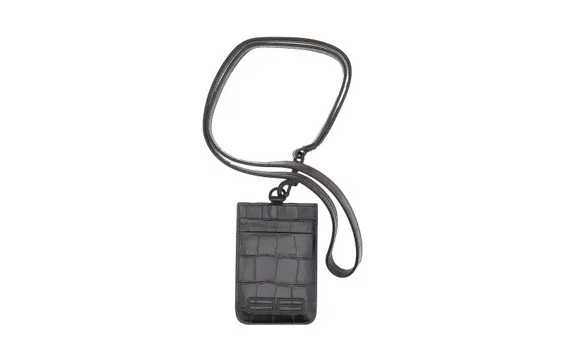 Balenciaga Leather Card Holder Women's Black