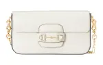 GUCCI Horsebit 1955 Leather Crossbody Bag, Shoulder Bag Women's White