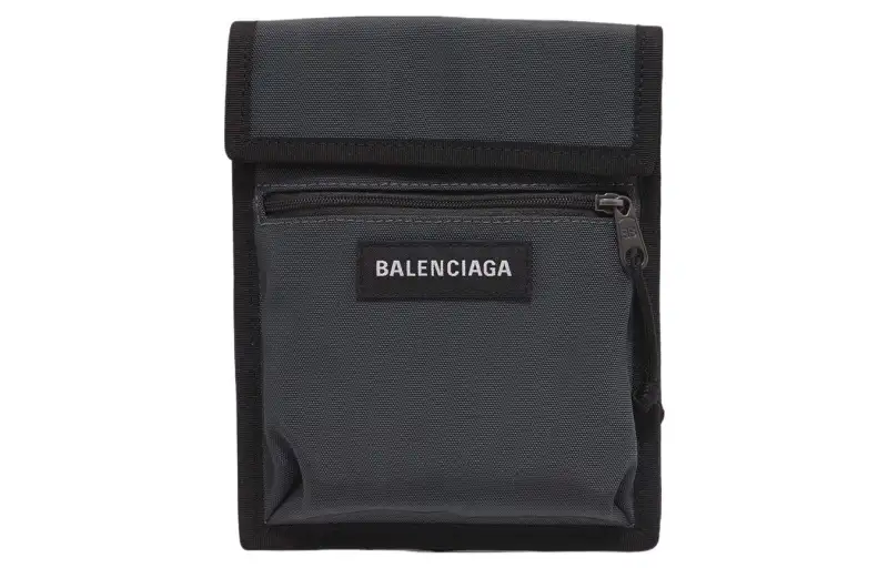 Balenciaga Explorer Nylon With Polyester Shoulder Bag, Crossbody Bag Men's Gray & Black