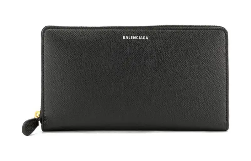 Balenciaga Leather Wallet Women's Black