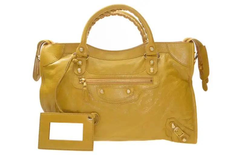 Balenciaga Sheepskin One Shoulder Handbag Women's Yellow