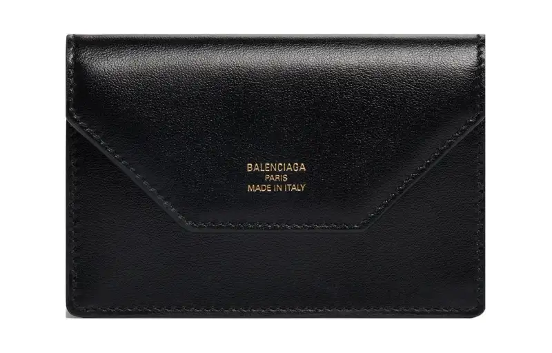 Balenciaga Envelope Flap Card Holder Black