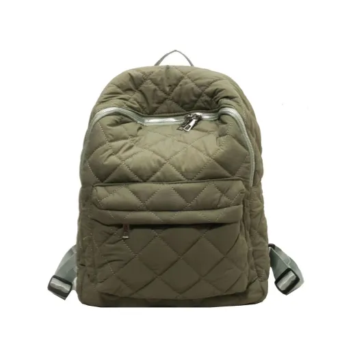 Duoluplo Washed Fabric One Shoulder Backpack Regular Women's Green/Black/Ecru/Orange