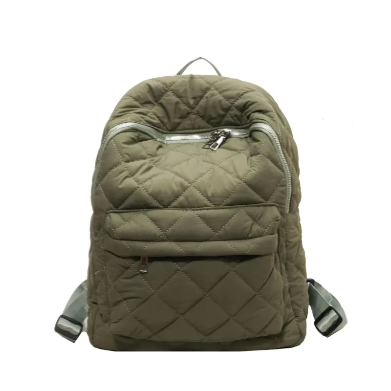 Duoluplo Washed Fabric One Shoulder Backpack Regular Women's Green/Black/Ecru/Orange