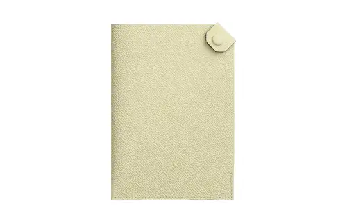 HERMES Tarmac Epsom Leather Passport Holder Women's Milton Yellow