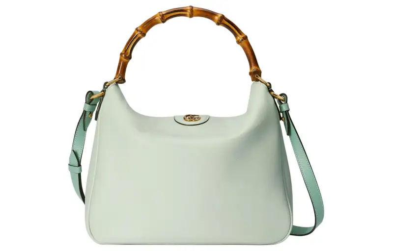 GUCCI Diana Leather Portable Crossbody Bag, Shoulder Bag Medium Women's Light Green
