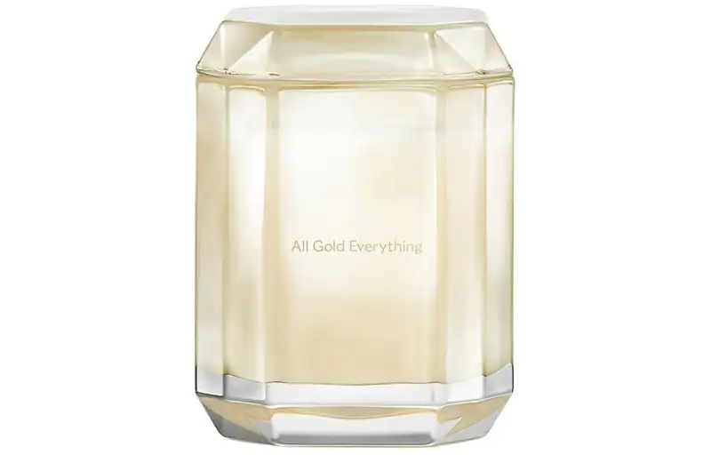 Tiffany Tiffany Facets Series All Gold Everything Glass Candle/Candle Holder Yellow Diamond 9.8oz