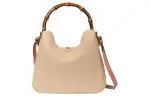 GUCCI Diana Leather Portable Crossbody Bag, Shoulder Bag Medium Women's Light Beige